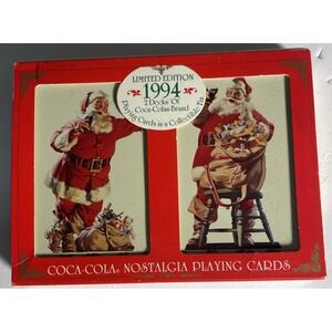 Coca Cola Nostalgia Playing Cards 1994 Limited Edition 2 Decks With Tin